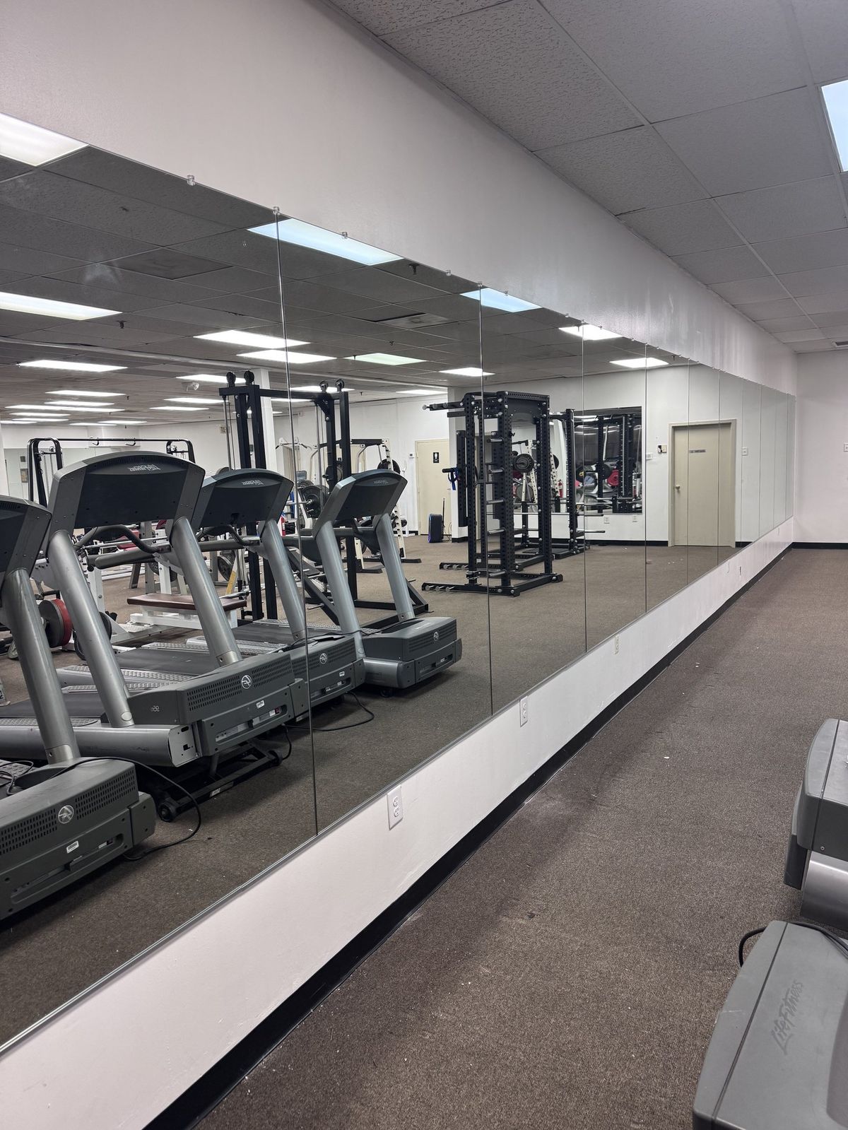 Full-length gym wall
